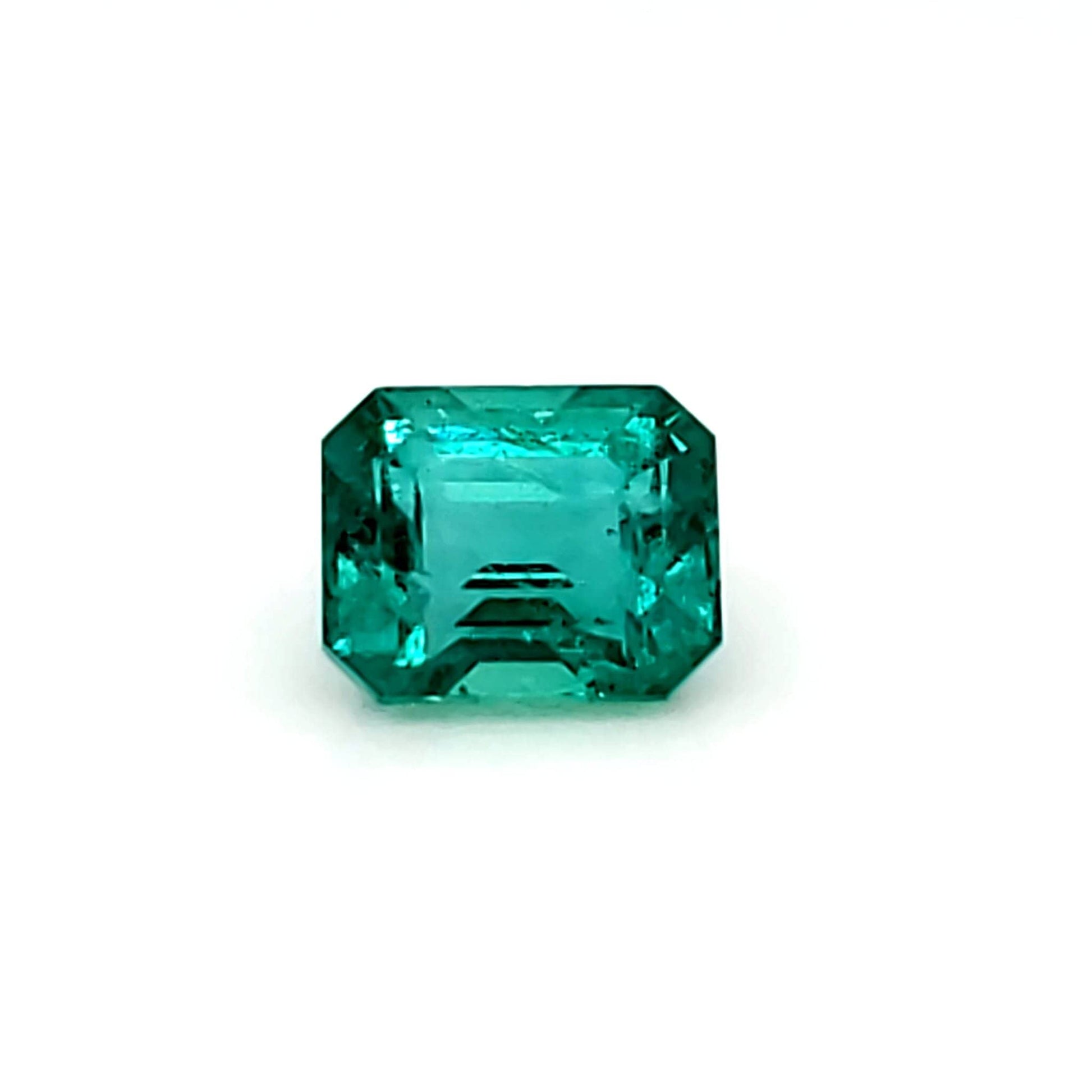 1.78 Carat Emerald Cut Sea Green Emerald (Non-Certified) IGr SI3