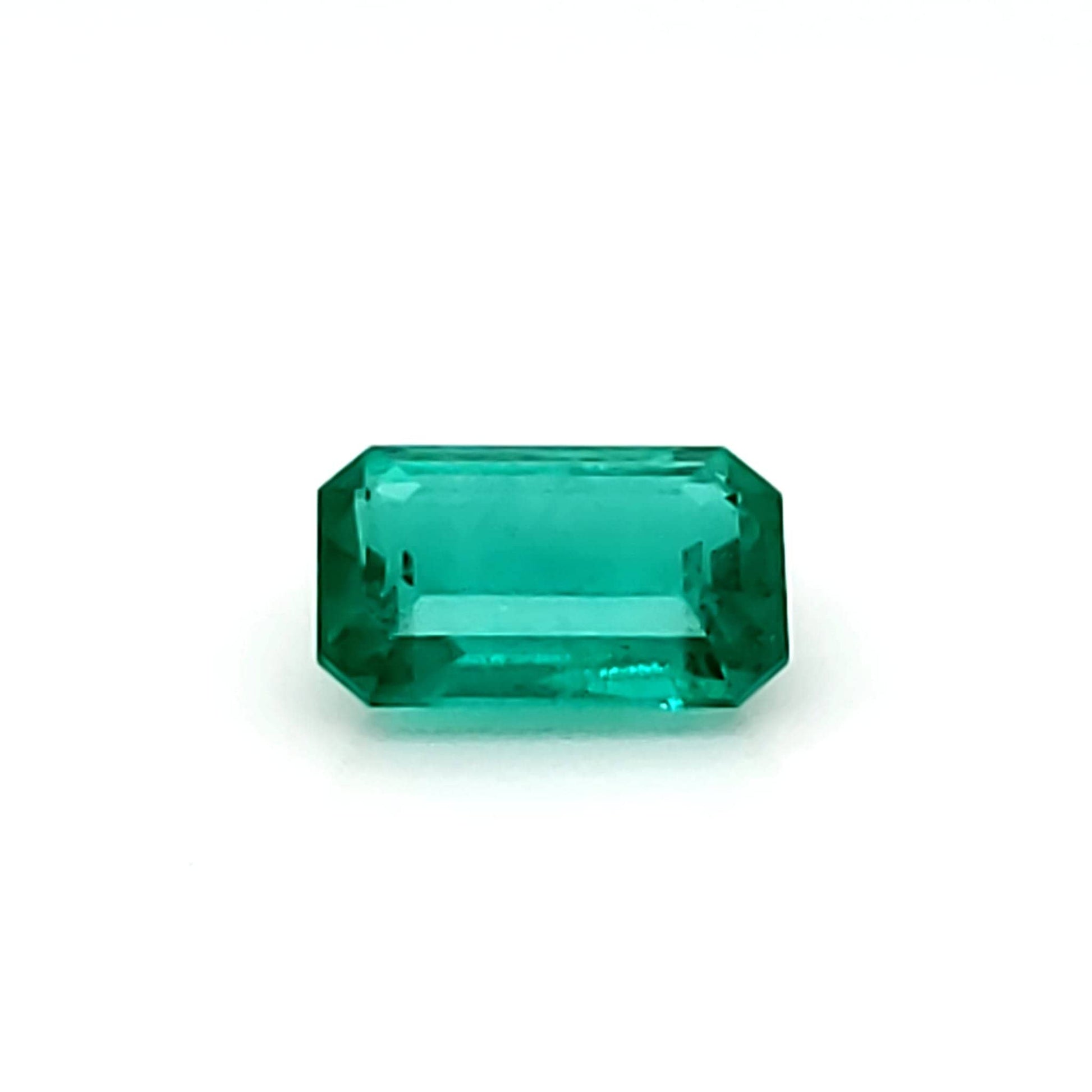 1.80 Carat Emerald Cut Forest Blue Emerald (Non-Certified) IGr I1