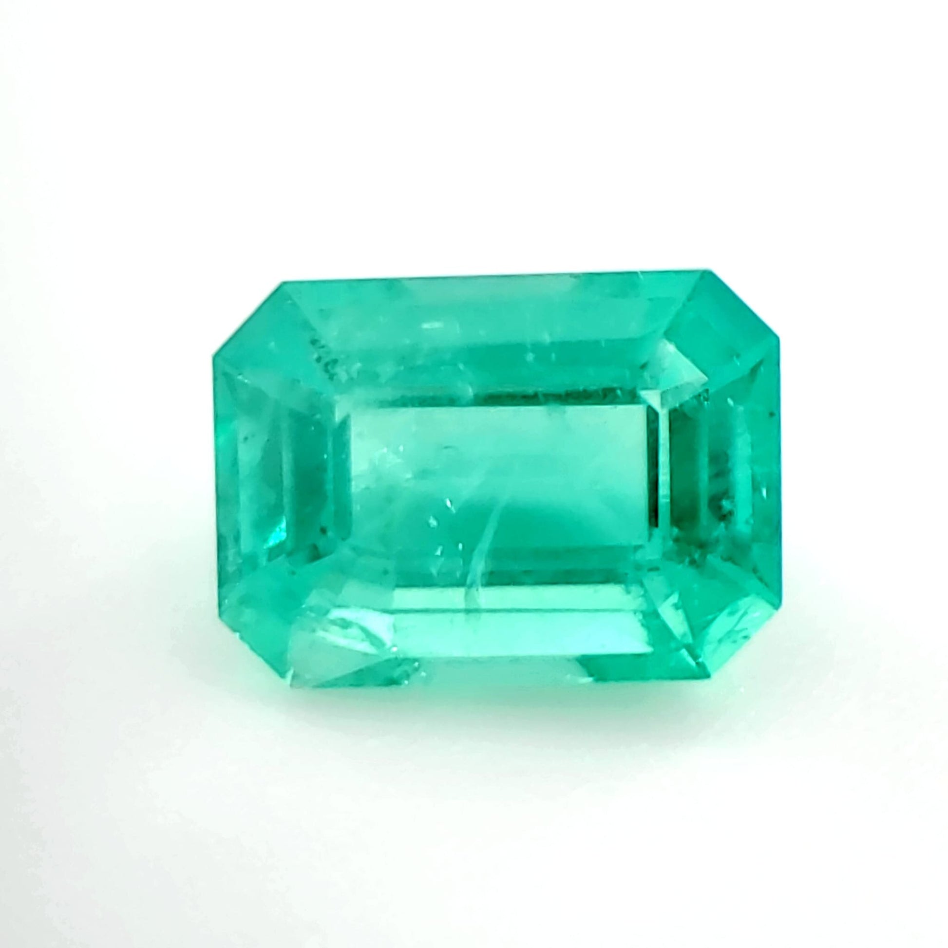 1.91 Carat Emerald Cut Grass Blue Emerald (Non-Certified) LGr I1