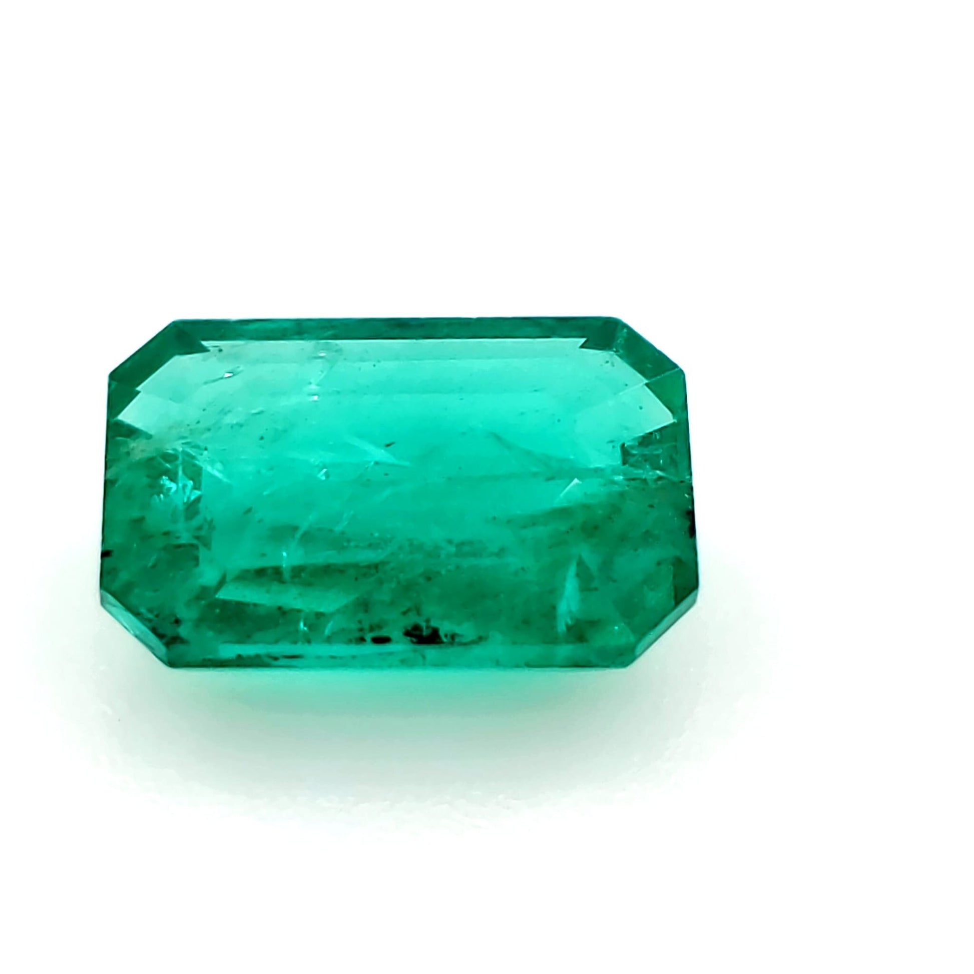 1.91 Carat Emerald Cut Forest Blue Emerald (Non-Certified) IGr I1