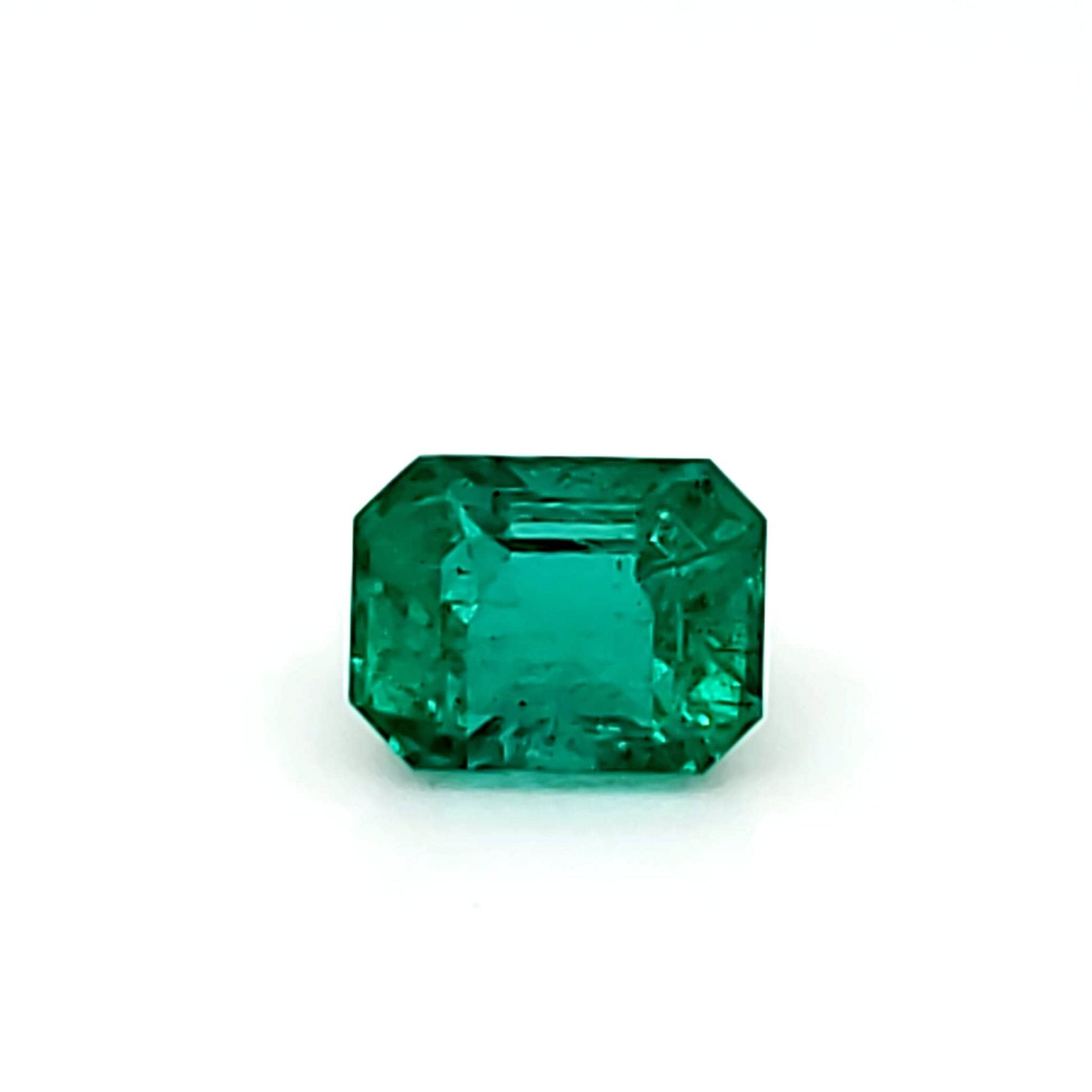 2.58 Carat Emerald Cut Forest Blue Emerald Pair (Non-Certified) IGr SI3