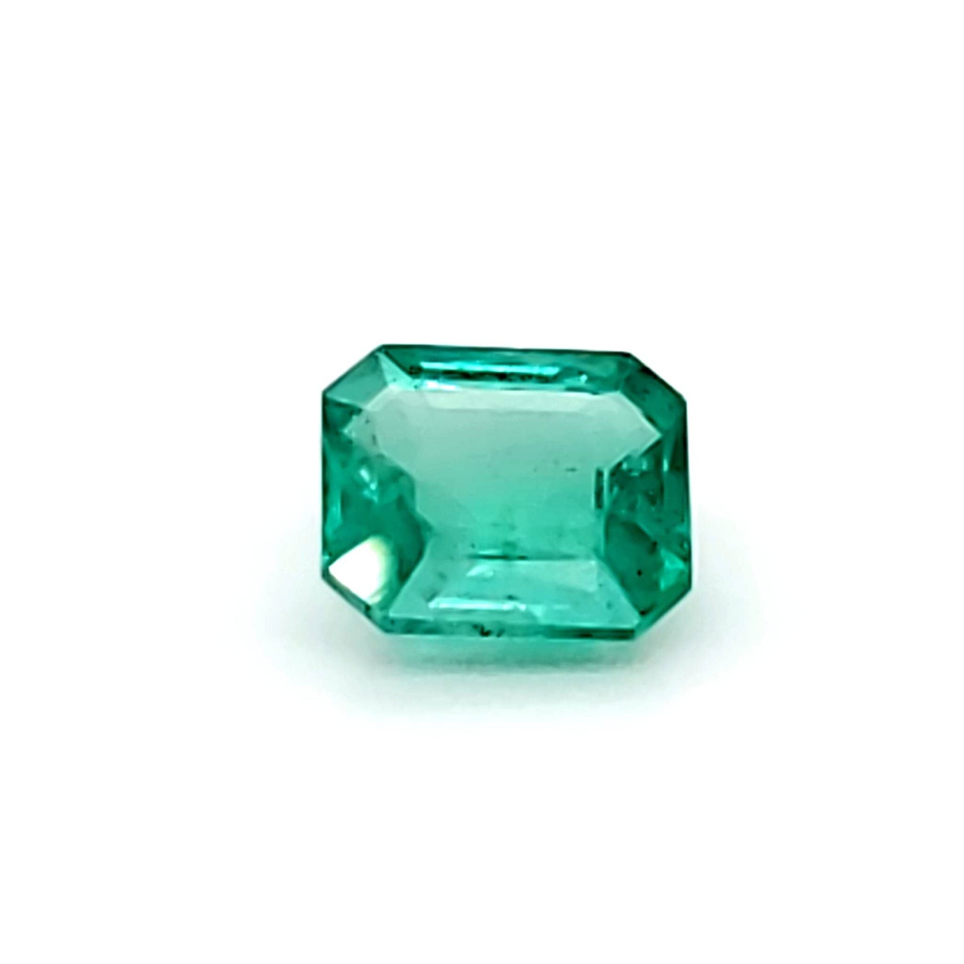 1.09 Carat Asscher Cut Grass Blue Emerald (Non-Certified) LGr SI3