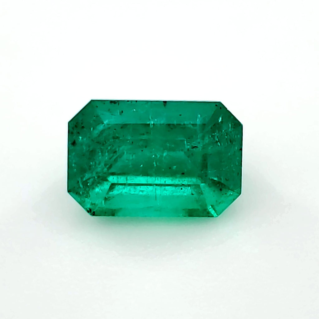 1.05 Carat Emerald Cut Forest Blue Emerald (Non-Certified) IGr I1