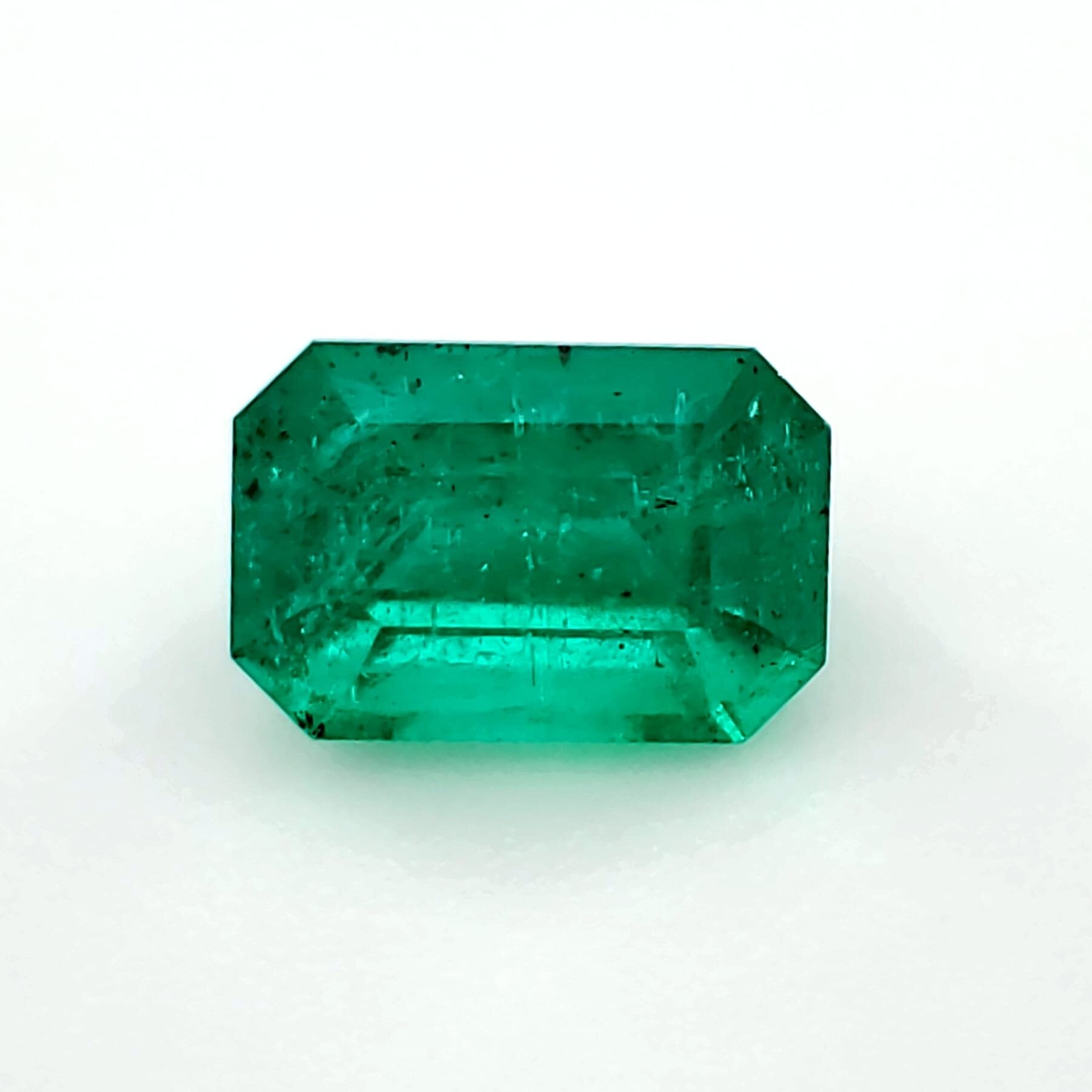 1.05 Carat Emerald Cut Forest Blue Emerald (Non-Certified) IGr I1