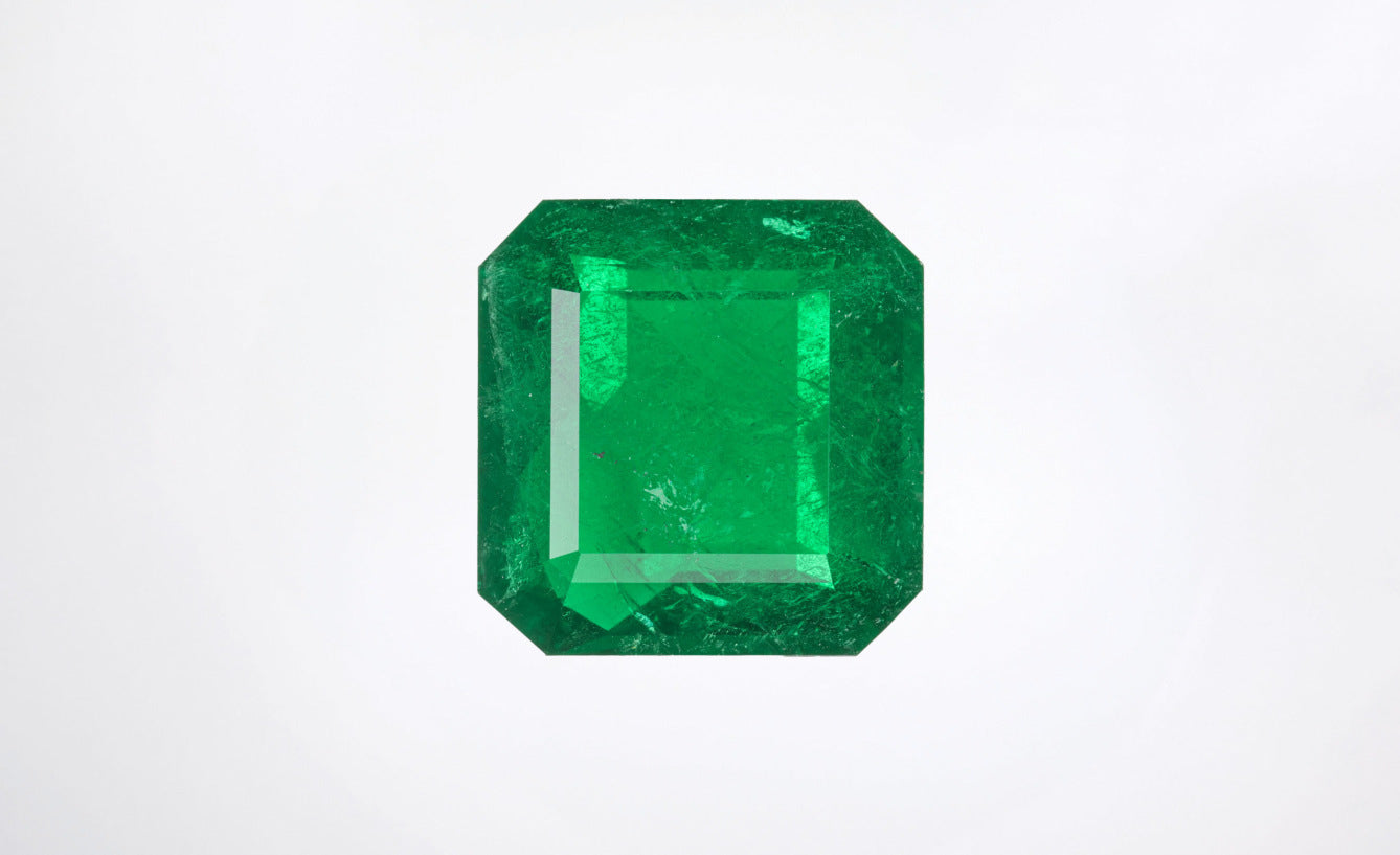 11.65 Carat Green Zambia Emerald Asscher Cut GIA