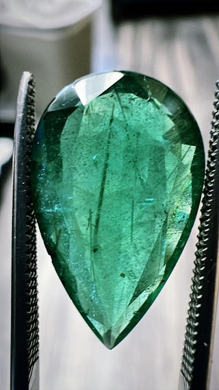 5.60 Carat Green Pear Emerald
