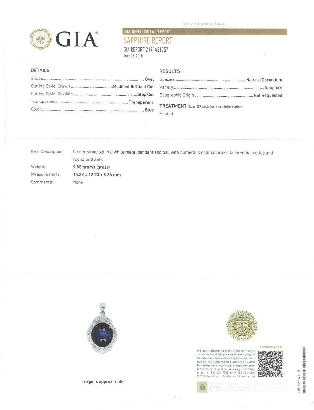 13.18 Carat Oval Cut Heated Sri Lanka Sapphire GIA 2191431757