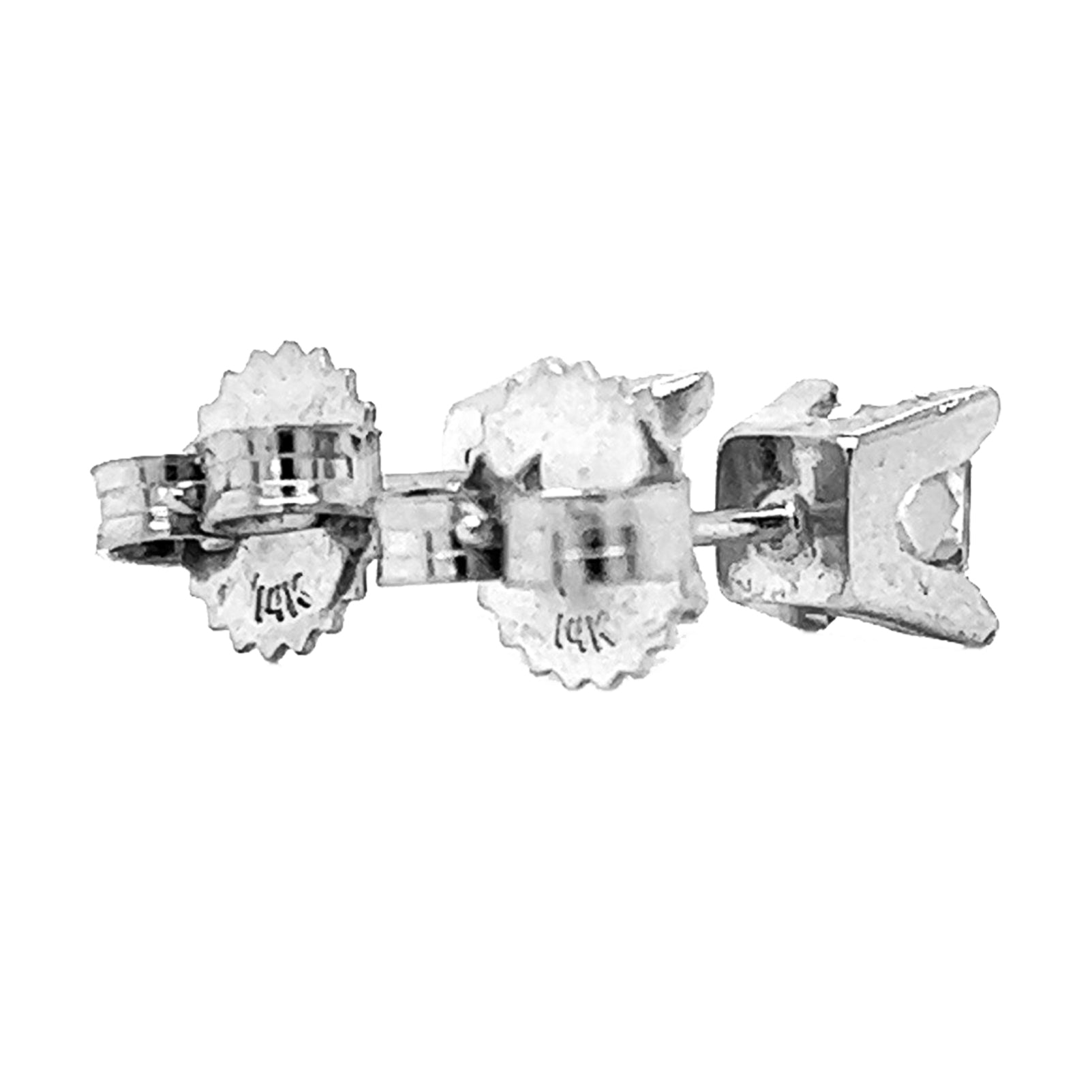 1.06 ct.tw. Natural Princess Cut Diamond Stud Earrings, in White Gold