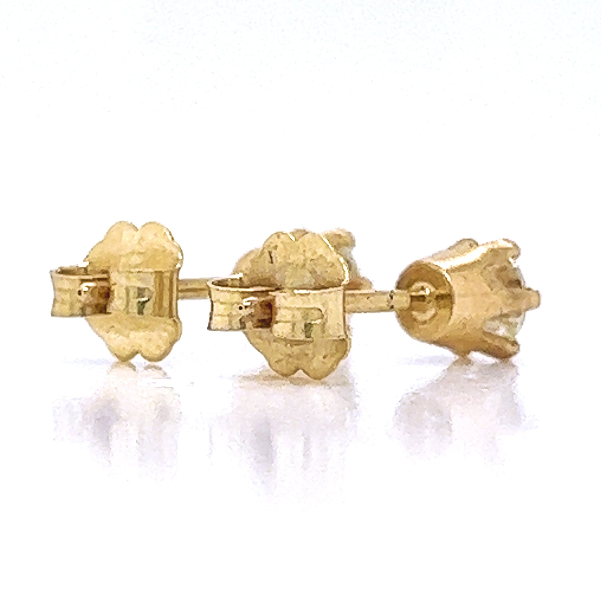Natural Diamond Stud Earrings, in Yellow Gold - Pre-owned