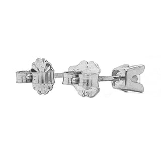 Natural Diamond Princess Cut Stud Earrings, in White Gold