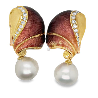 De Vroomen Designer-Inspired Cocktail Earrings, in Yellow Gold - Pre-owned