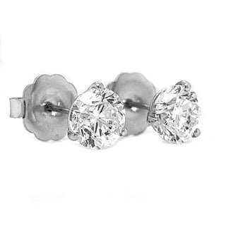 4.02 ct.tw. Natural Round Cut Stud Earrings, in White Gold