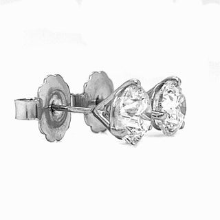 4.02 ct.tw. Natural Round Cut Stud Earrings, in White Gold