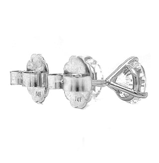 4.02 ct.tw. Natural Round Cut Stud Earrings, in White Gold