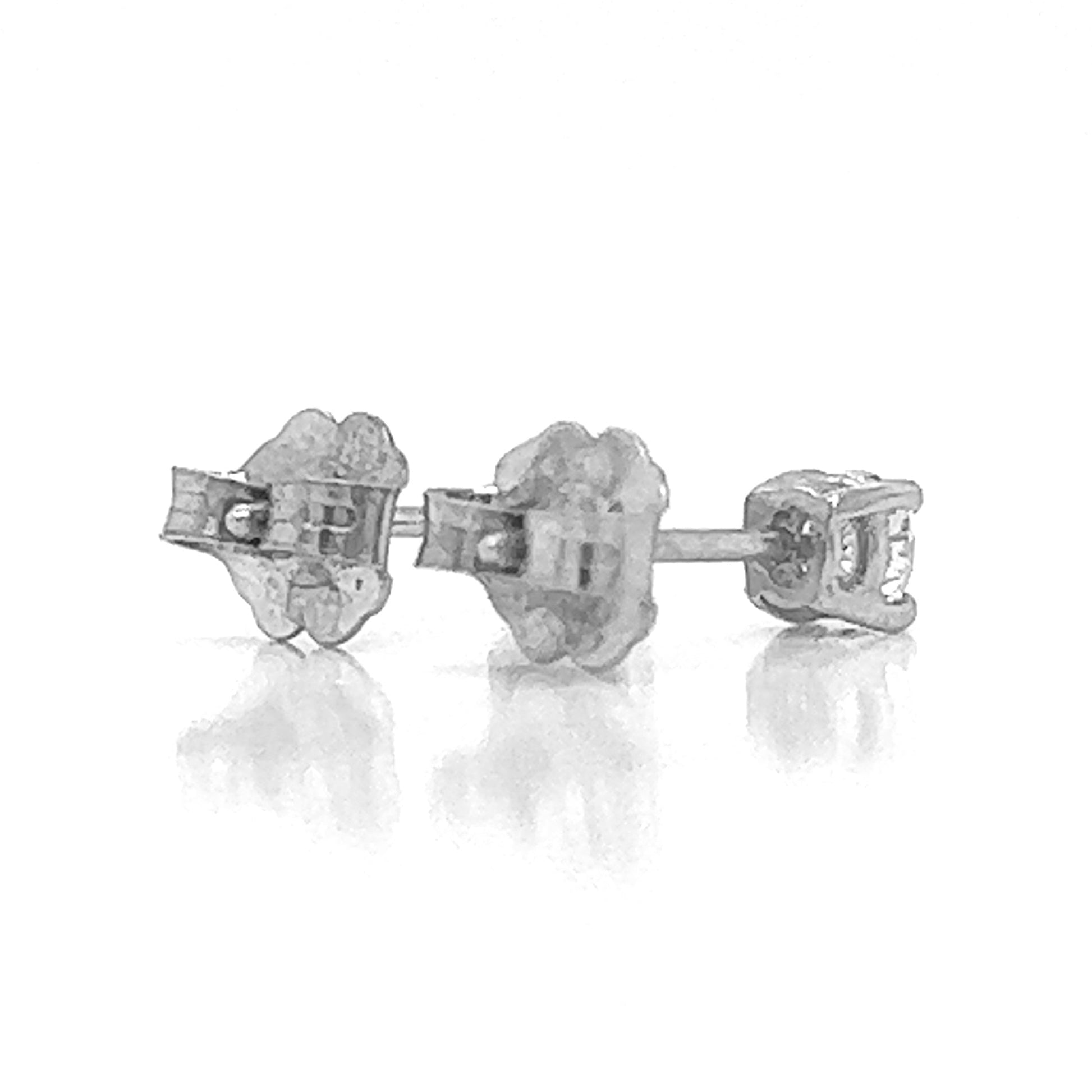 Natural Diamond Stud Earrings, in White Gold