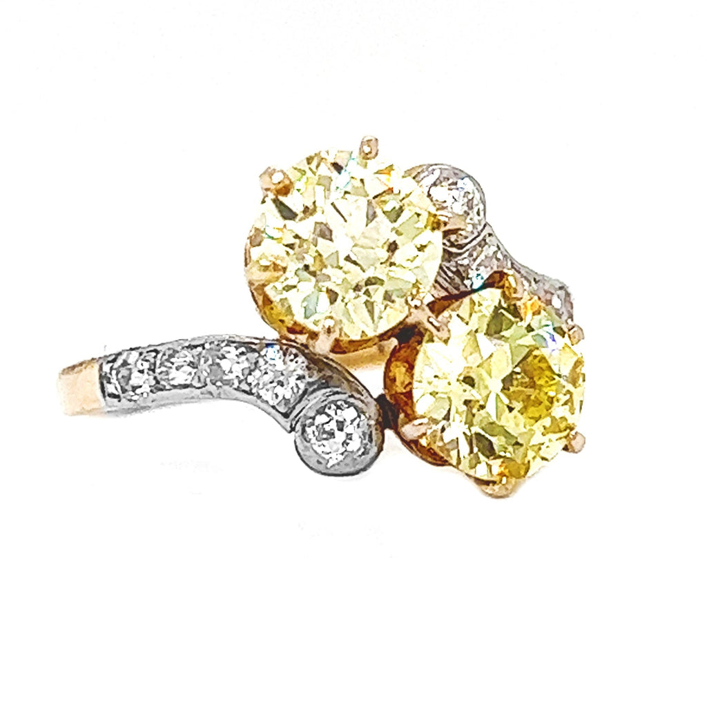 Natural Old European Cut Fancy Yellow Diamond, in Yellow Gold - Pre-owned