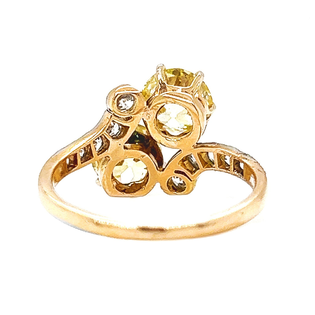 Natural Old European Cut Fancy Yellow Diamond, in Yellow Gold - Pre-owned