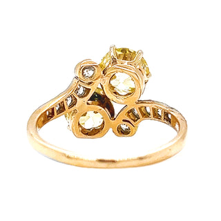 Natural Old European Cut Fancy Yellow Diamonds Diamond Yellow Gold GIA