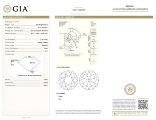 Natural Old European Cut Fancy Yellow Diamonds Diamond Yellow Gold GIA