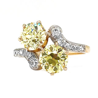 Natural Old European Cut Fancy Yellow Diamonds Diamond Yellow Gold GIA