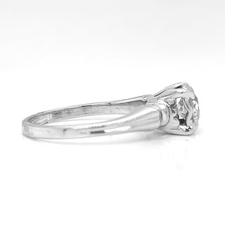 Natural Old European Cut Diamond Bridal Solitaire Ring White Gold