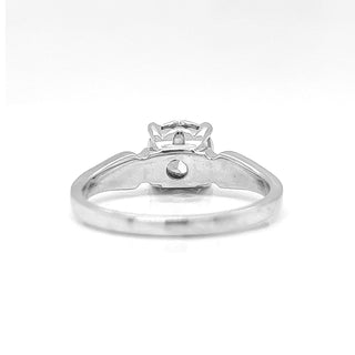 Natural Old European Cut Diamond Bridal Solitaire Ring White Gold