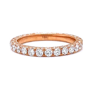 1.01 c.t.tw. Natural Eternity French Pave Band, in Rose Gold