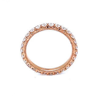 1.09 ct.t.w. Natural Diamond French Pavé Eternity Band Ring, in Rose Gold