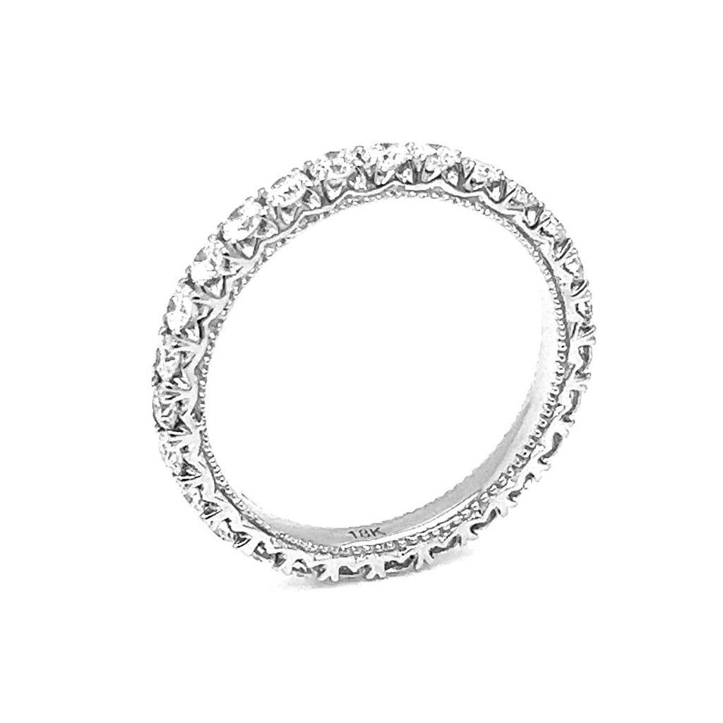 0.63 ct.t.w. Natural Diamond French Pavé Eternity Band Ring, in White Gold
