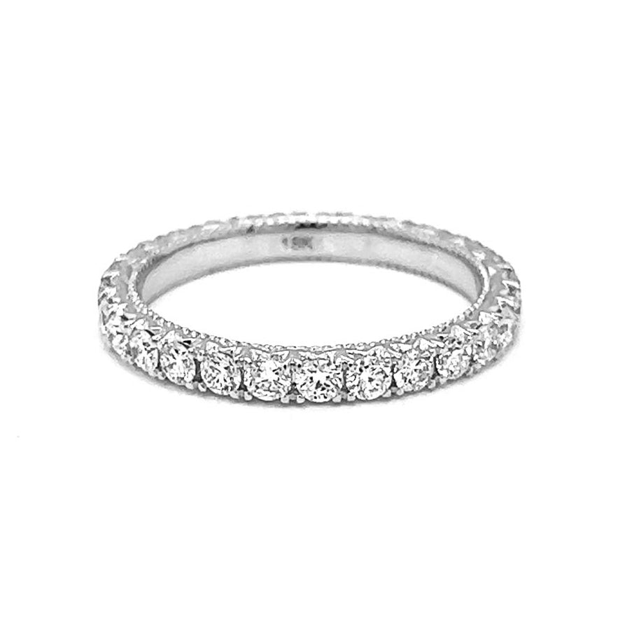 0.68 ct.t.w. Natural Diamond French Pavé Eternity Band Ring, in White Gold