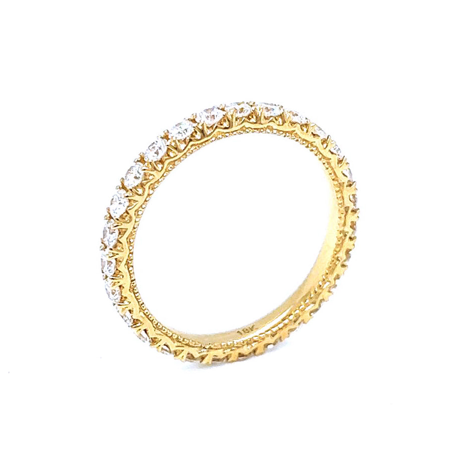 0.73 ct.t.w. Natural Diamond French Pavé Eternity Band Ring, in Yellow Gold