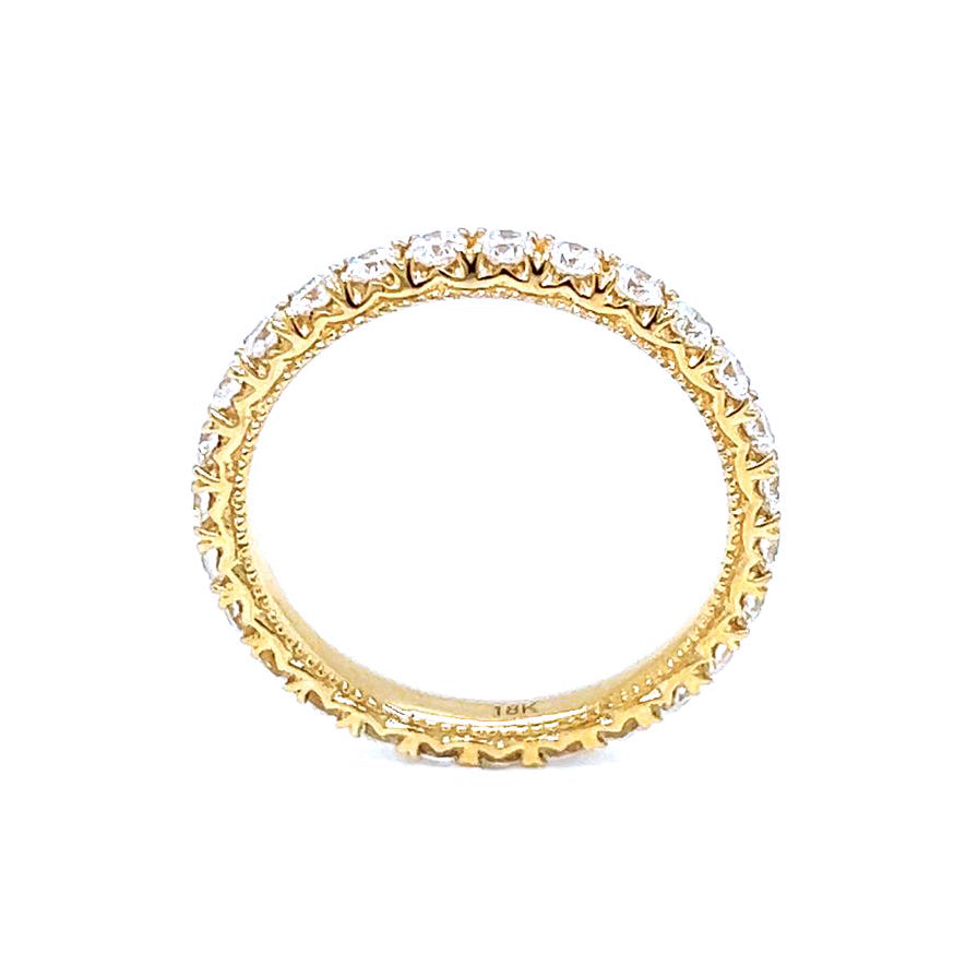 0.73 ct.t.w. Natural Diamond French Pavé Eternity Band Ring, in Yellow Gold