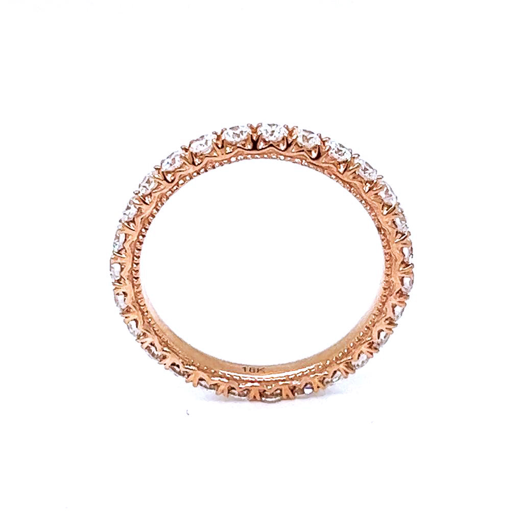 0.66 ct.t.w. Natural Diamond French Pavé Eternity Band Ring, in Rose Gold