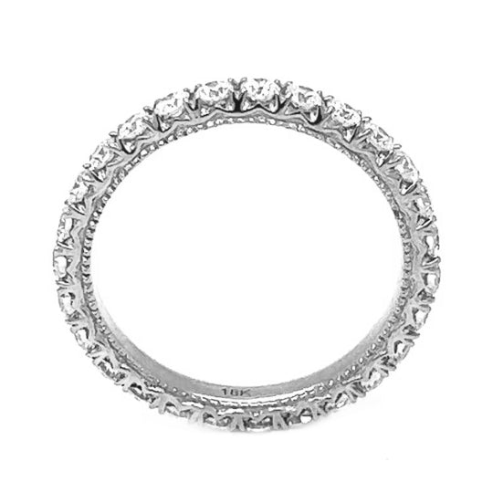 0.48 ct.t.w. Natural Diamond French Pavé Eternity Band Ring, in White Gold