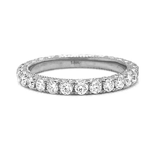 0.48 ct.t.w. Natural Diamond French Pavé Eternity Band Ring, in White Gold