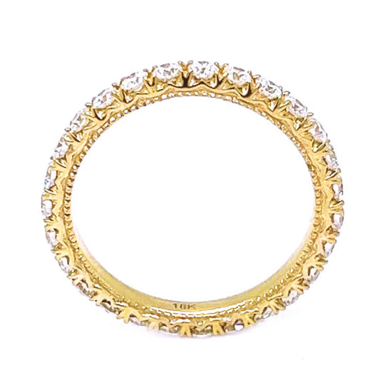 0.47 ct.t.w. Natural Diamond French Pavé Eternity Band Ring, in Yellow Gold