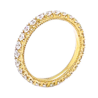 0.48 ct.t.w. Natural Round Diamond Eternity Bridal Ring, in Yellow Gold