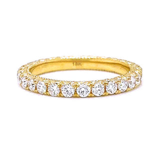 0.51 ct.t.w. Natural Diamond French Pavé Eternity Band Ring, in Yellow Gold