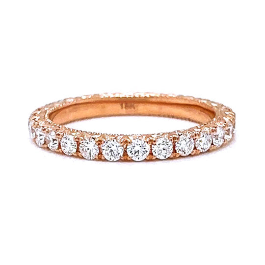 0.51 ct.t.w. Natural Diamond French Pavé Eternity Band Ring, in Rose Gold
