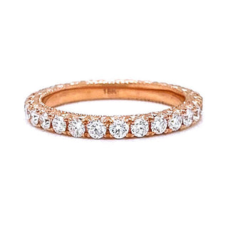 0.51 ct.t.w. Natural Diamond French Pavé Eternity Band Ring, in Rose Gold