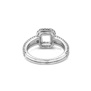 Natural Mined Diamond Semi-Mount Fits 8 x 6.5 mm Halo Ring White Gold