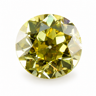 0.68 Carat Fancy Intense Yellow Diamond Old Euro SI2 GIA