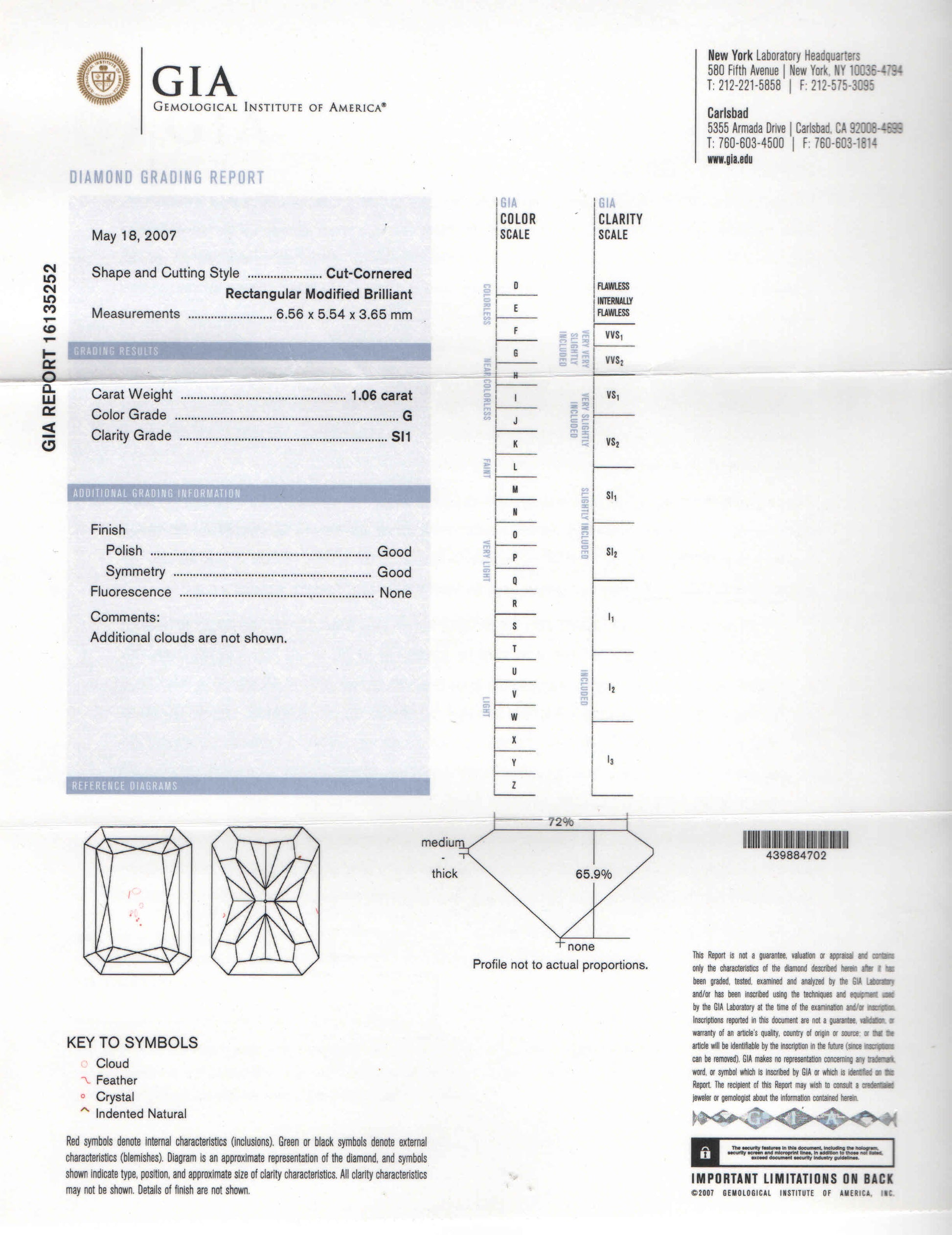 1.06 ct Diamond RA G SI1 (GIA) 16135252