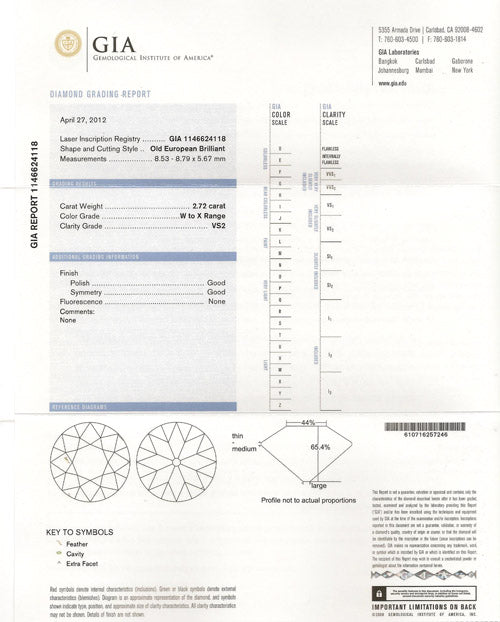 2.72 ct Diamond EU X VS2 (GIA) 1146624118
