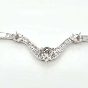 Semi-Mount Necklace with 15 ct. t.w. Natural Baguette, in Platinum - Pre-owned