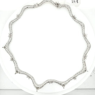 15 Carat Natural Mined Baguette Semi Mount Platinum Necklace