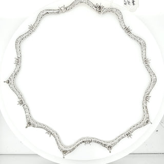 15 Carat Natural Mined Baguette Semi Mount Platinum Necklace