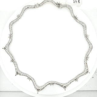 Semi-Mount Necklace with 15 ct. t.w. Natural Baguette, in Platinum - Pre-owned