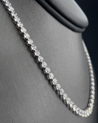 Natural Diamond Bezel Rivera Graduating Necklace 18KT White Gold