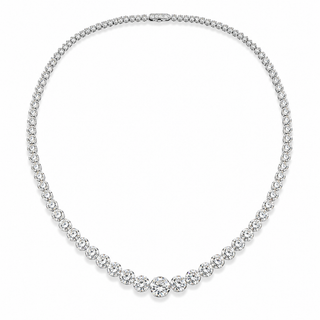 Natural Diamond Bezel Rivera Graduating Necklace 18KT White Gold